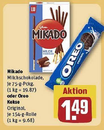 Mikado und Oreo Preisvergleich bei REWE