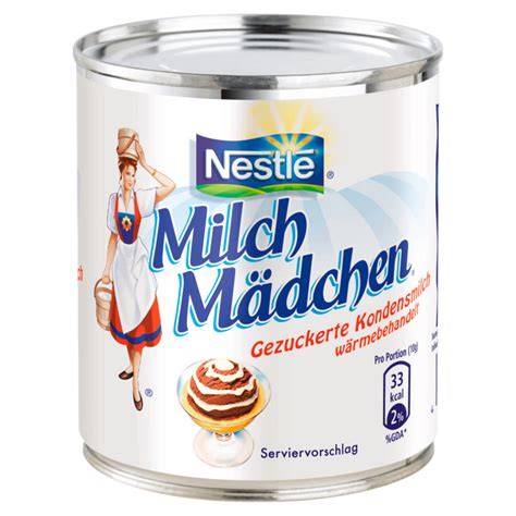 Milchmädchen Kondensmilch in der Dose mit Karamellsoße