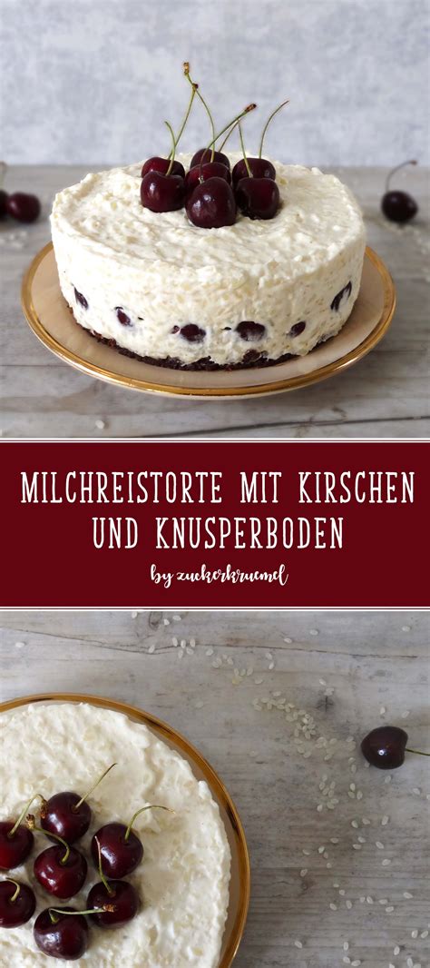 Milchreistorte mit Beeren und Kirschen, Zutaten und Varianten als Infografik
