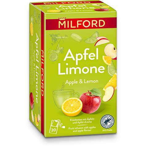 Milford Apfel-Karamell Tee Tasse und Zutaten