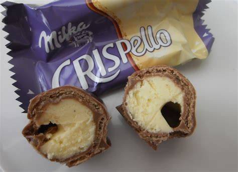 Milka Crispello Tüte und einzelne Praline