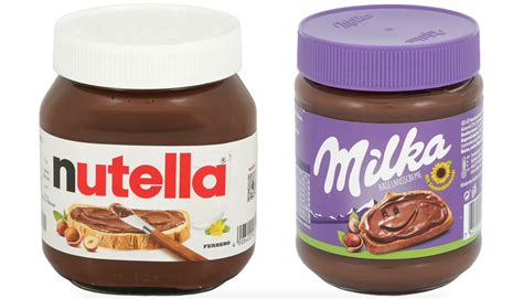 Milka Glas und Nutella Glas nebeneinander
