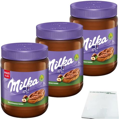 Milka Haselnusscreme Glas und Brotaufstrich