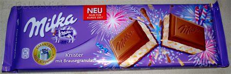Milka Knister Schokolade im Schnitt - Komponenten sichtbar