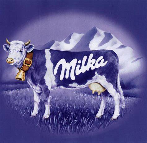 Milka Schokolade, Personalisierungsideen, Alpenlandschaft mit lila Kuh