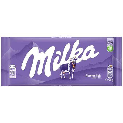 Milka Tafel und gebrochene Stücke