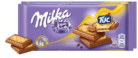 Milka Tuc Schokolade Produktverpackung mit Zutatenliste