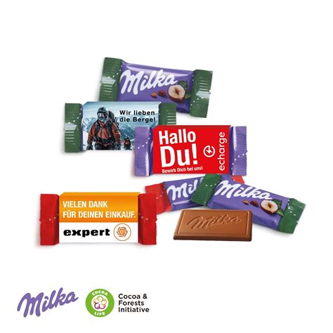 Milka Werbeartikel: bedruckte Schokoladenverpackungen