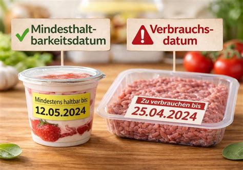 Mindesthaltbarkeitsdatum und Verbrauchsdatum auf Verpackungen