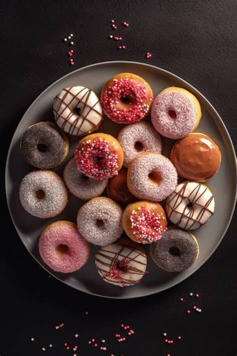 Mini Apfel Donuts auf einem Teller