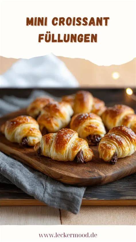 Mini-Croissants auf einem Blech: süß und herzhaft gemischt