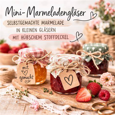 Mini-Marmeladengläser als dekorative Gastgeschenke