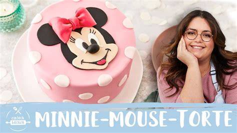 Minnie Maus Design: Schritt-für-Schritt-Infografik (Kopf, Ohren und Deko aus Kuchen)