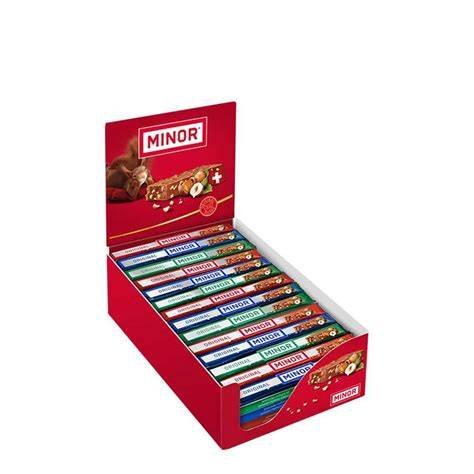 Minor Produkte Sortiment (Tafeln, Stängel, Riegel, Pralinen)