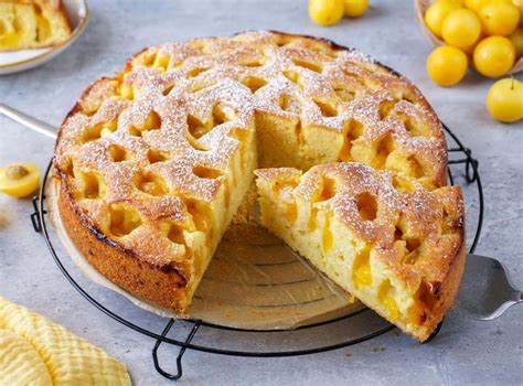 Mirabellenkuchen auf Kuchengitter