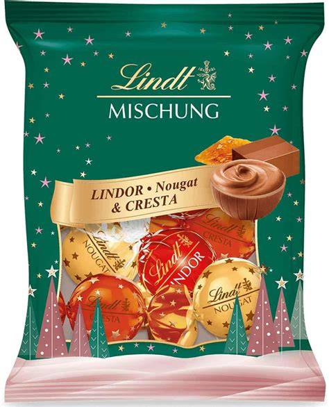Mischung der vier Sorten: Lindor, Nougat, Cresta, Marzipan