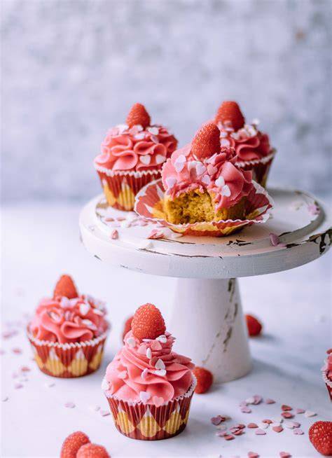 Mit Buttercreme verzierte Cupcakes