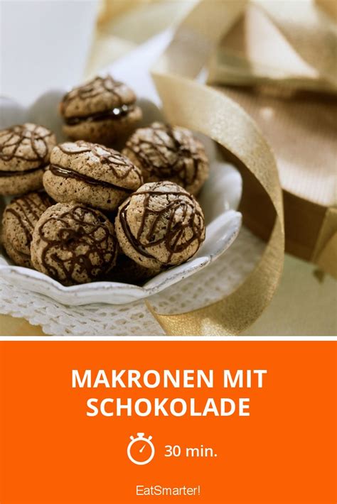 Mit Schokolade verzierte Makronen