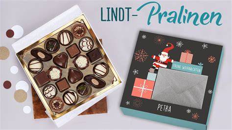 Mit Transferfolie verzierte Pralinen zu Weihnachten