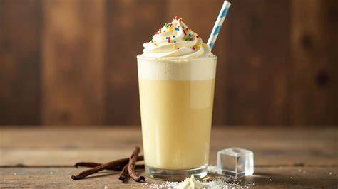 Mixer, Zutaten und Glas für Milchshake