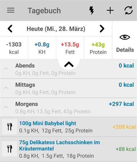 Mobile Kalorientracking mit Fddb