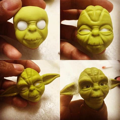 Modellierschritte Yoda Fondant Figuren - Füße, Körper, Kopf