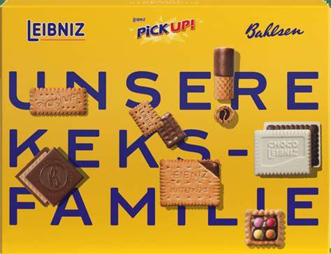 Moderne Bahlsen-Produkte und verschiedene Verpackungsdesigns