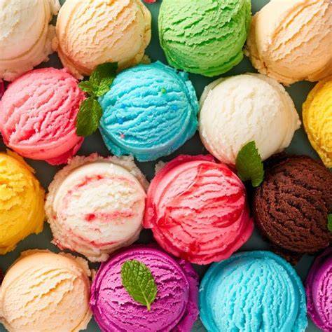Moderne Eistrends und bunte Eiskugeln