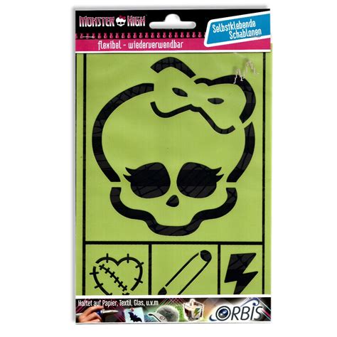 Monster High Totenkopf Schablone und Schleife auf Kuchen
