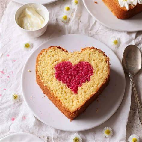 Motivkuchen mit verstecktem Herz innen