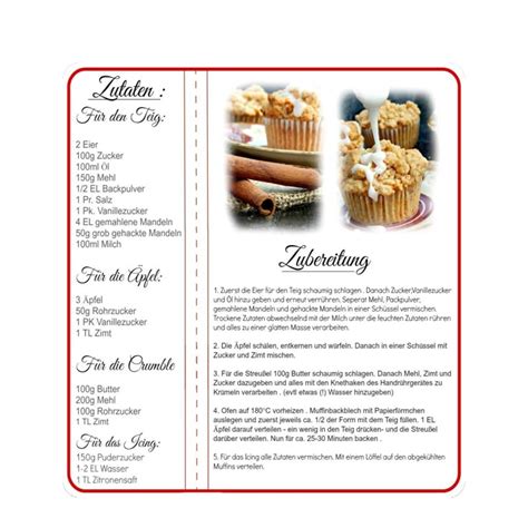 Muffins Zutatenliste