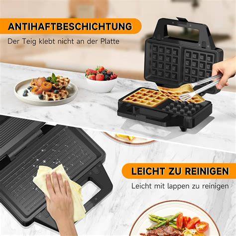 Multifunktions-Waffeleisen mit austauschbaren Platten