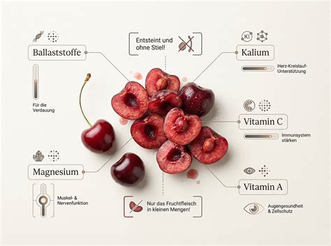 Nährstoffe in Kirschen (Folsäure, Vitamin C, Kalium)