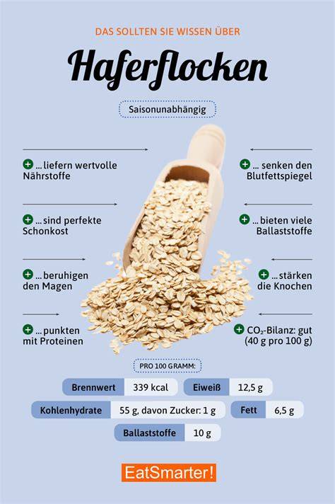 Nährstoffprofil von Haferflocken in einer Infografik