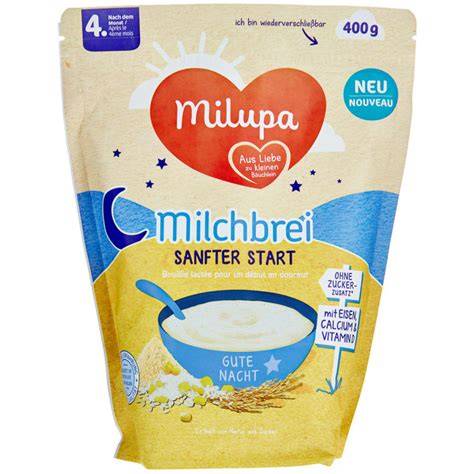 Nährstofftabelle exemplarisch Milupa Milchbrei Schoko