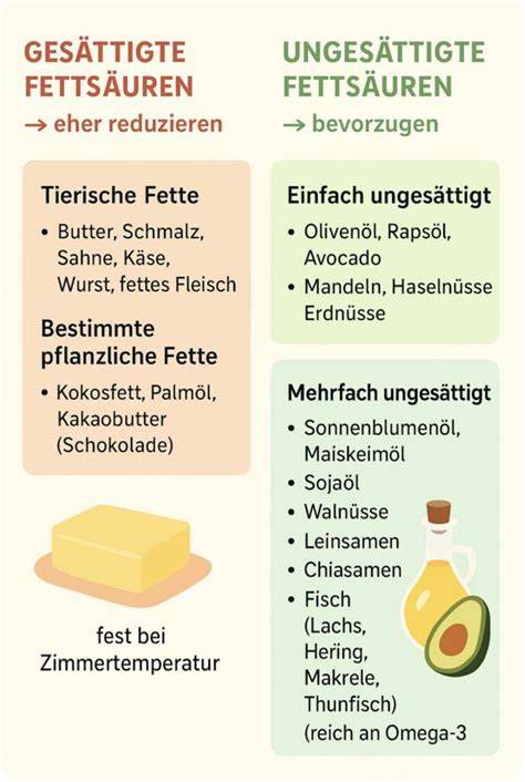 Nährwert-Infografik: Zutatenliste, gesättigte Fettsäuren, Portionshinweise