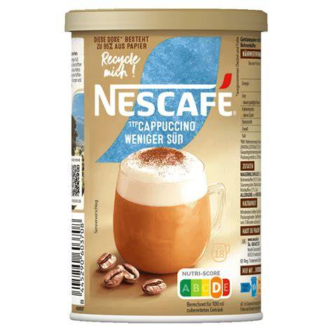 Nährwert-Infografik Nescafé Cappuccino ohne Zucker