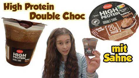 Nährwert-Infografik für einen High-Protein-Pudding mit Sahne