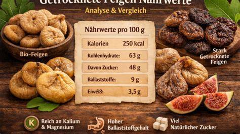 Nährwertanalyse getrocknete Feigen
