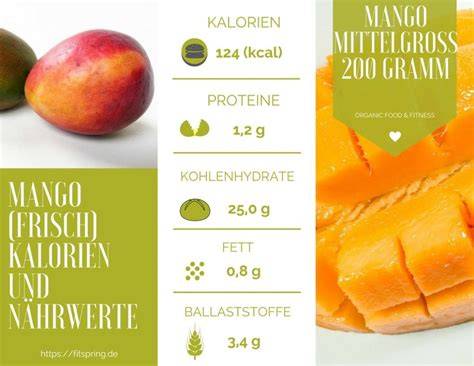 Nährwerte getrockneter Mango und Portionsgrößen