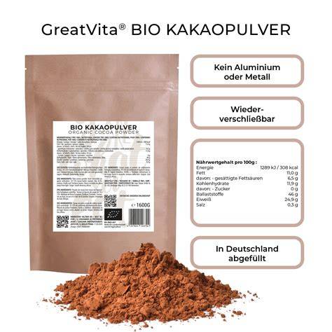 Nährwertinfografik Kakaopulver