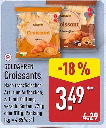Nährwerttabelle Goldähren Croissants
