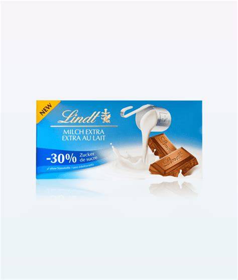 Nährwerttabelle Lindt Vollmilchschokolade 30% weniger Zucker