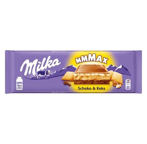 Nährwerttabelle und Allergenhinweise am Beispiel Milka MMMAX Schoko & Keks