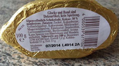 Nährwerttabelle und Kalorien Lindt Mini Goldhase