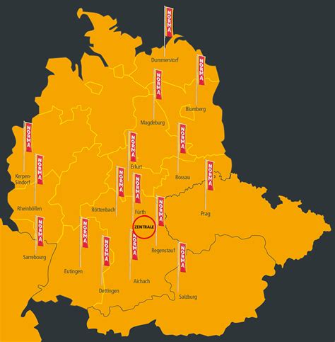 NORMA Filialnetz in Mitteleuropa