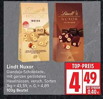NUXOR weiße Schokolade mit ganzen Haselnüssen - Produktabbildung