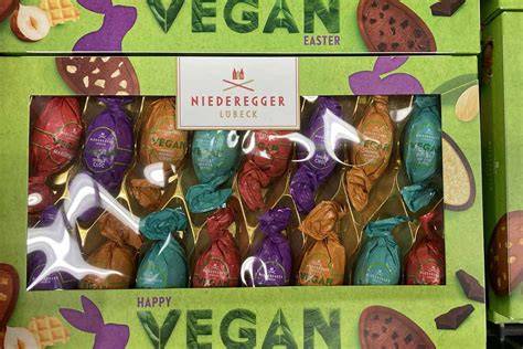 Nachhaltige vegane Osterschokolade mit papierbasierter Verpackung