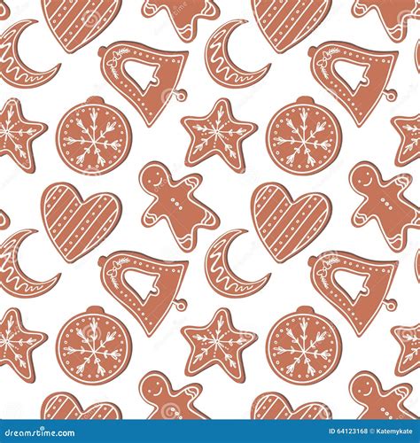 Nahtloses Lebkuchen-Muster als Hintergrund