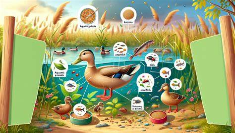 Natürliche Nahrungsquellen von Enten (Insekten, Kräuter, Wasserpflanzen)
